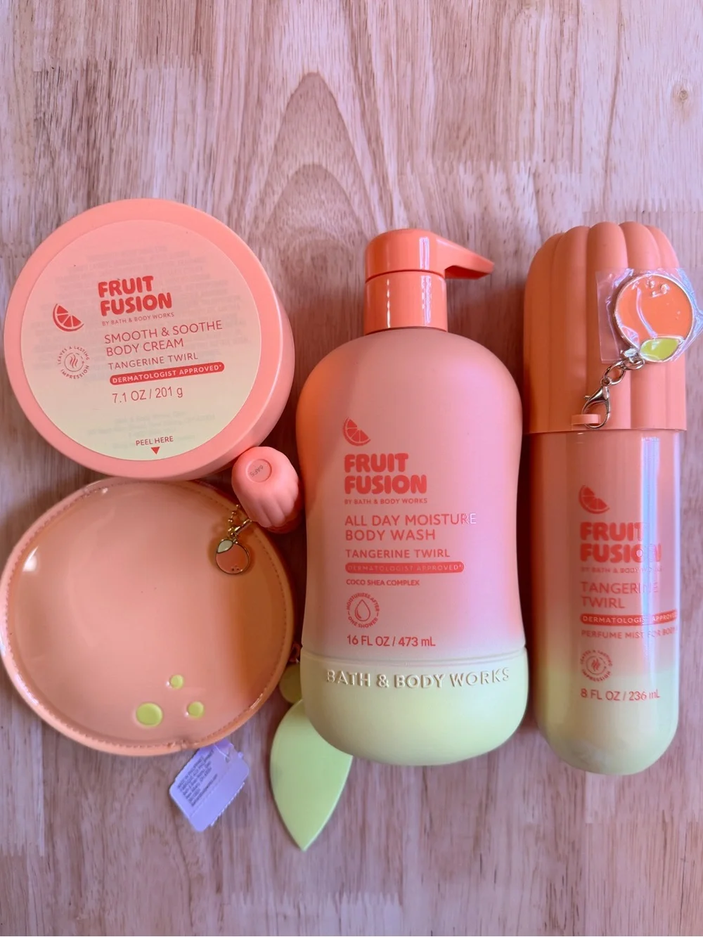 Bath & Body Works Fruit Fusion Tangerine Twirl Body Wash 5Piece Set-Peach/Orange